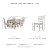 Signature Design by Ashley Skempton Cottage Dining 7 Piece Set – Rectangular Table & 6 Upholstered Chairs