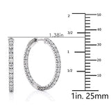 1 1/5 to 10 Carat Moissanite Inside Out Hoop Earrings for Women