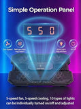 8-Fan Laptop Cooling Pad with Thermoelectric Cooler, 5-Speed Independent Control, 10 RGB Lights, 7-Height Adjustable Metal Panel Laptop Cooler