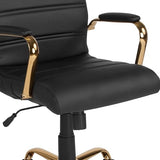 Flash Furniture Whitney Mid-Back Swivel LeatherSoft Desk Chair with Wheels