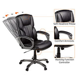 Amazon Basics Executive High Back Office Chair, Adjustable Height, Tilt, Swivel, Padded Seat, Bonded Leather