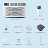 Towallmark 10,000 BTU Window AC Unit, 115V Cools 450 Sq.Ft Spaces, Remote Control with 3 Speeds & Auto Restart, for Bedroom and Living Room, White