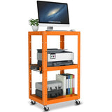Auto Dynasty Height Adjustable AV Presentation Cart with Power Strip, Rolling Storage AV Carts for Video Projector,