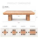 AH AXIOS HMOE 47 in-105 in Extendable Wood Dining Room Table for 4-8 People