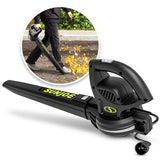 Sun Joe Electric All Purpose Leaf Blower with 6 Amp Motor and 155 MPH Air Speed, Black