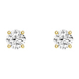 MSBLUE®Yellow 2 Ct. DEW Cushion Cut 4-Prong Solitaire Stud Earrings | Alternative | D Color VVS1 Clarity | Hypoallergenic, For Anniversary, Gift, Women