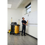 Rubbermaid Commercial High Security Housekeeping Janitorial Cart with Wheels, Yellow Vinyl Bag