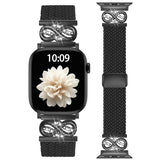 Magnetic Braided Infinity Loops Band Compatible with Apple Watch Bands Women 41mm 40mm 38mm 42mm, Stretchy Nylon Elastic Sport Replacement Strap Wristband for iWatch Series 11 10 9 8 7 6 5 4 SE 3 2 1