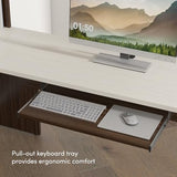 Hutch, and Keyboard Tray, Executive Workstation for Home or Professional Office, 65 Inches