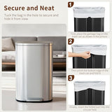 PayLessHere Trash Can with Lid, 13 Gallon (50L) Stainless Steel Kitchen & Office