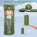 Toncoke Sleeping Pad, Extra Thick & Ultralight Inflatable Sleeping Pad with Pillow, 30s Foot Pump, 3.54” Camping Mat for Comfort, Durable for Camping, Hiking, Backpacking