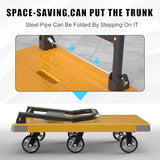 WUD Push Cart, Folding Mobile Platform Trolley,Thickened and Reinforced