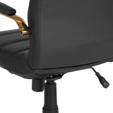 Flash Furniture Whitney Mid-Back Swivel LeatherSoft Desk Chair with Wheels
