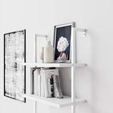 Nathan James Theo 5-Shelf Modern Bookcase, Open Wall Mount Ladder Bookshelf with Industrial Metal Frame