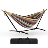 Garvee Instant Setup Hammock with Reinforced Steel Frame, Portable Outdoor Hammocks for Garden Camping, Heavy Duty Garden Yard Outdoor 350 LBS Capacity, Rainbow Stripes