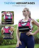 TAEVNO Adjustable Weighted Vest for Women Men, 6-12lb Comfort Fit - U-Shaped Ergonomic Weight Vest with 6 Removable Iron Sandbags, Large Front Mesh Pocket & Reflective Strips, Ideal for Running, Walking, Strength Training, HIIT, Cardio Workouts（Pink）
