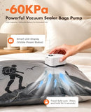 LetSpace Vacuum Storage Bags with Electric Pump,Covers -60kPa Vacuum Seal Bags for Clothing Devices, Travel Bags with Portable Cordless Pump Included, Compatible with Bags 15 Combo Set