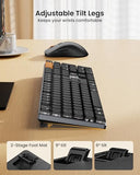 Mechanical Keyboard and Mouse, Wireless Rechargeable Aluminum Keyboard Mouse, 2.4G+Dual Bluetooth