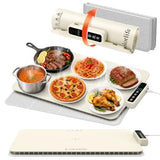 Colorlife Warming Mat for Food - Electric Warming Tray with Heat-Insulation Pad, 4-Level Temperature Settings & Hours Timer, Full Surface Stable Heating, Food Warmer for Kitchen Parties Buffet (White)