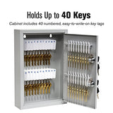 Fort Knox 40 Key Cabinet - Dual Lock Control Key Box - Welded 22 Gauge Steel Construction - Scratch Resistant