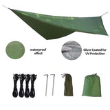 REORANGE Double Camping Hammock with Mosquito Net and Rain Fly – Lightweight 3-in-1 Tent Setup for Outdoor Hiking, Travel, Patio & Backpacking – Portable Hammock for Adults with Tree Straps & Bug Net