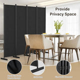 AKTOP Room Divider 4 Panel, 80" W Portable Wall Divider for Room Separation