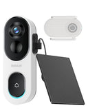 Doorbell Camera Wireless with Solar Panel, Nonstop Power Video Doorbell with Head-to-Toe View, No Monthly Fee