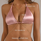 YOIHUR 14K Gold Body Chain Jewellery for Women, Sexy Layered Bikini Bra Beach Adjustable Belly Waist Chain, Beach Body Acessories for Women