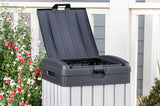 38‑Gallon Outdoor Trash Can – Resin Patio Garbage Bin with Locking Lid & Easy‑Clean