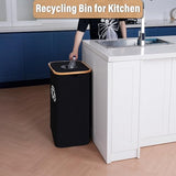 efluky Recycling Bin for Kitchen 26 Gallon, 100L Recycle Bin with 2 Removeable and Reusable Inner Bag
