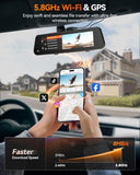 WOLFBOX G900 PRO Mirror Dash Cam with 8MP STARVIS IMX678,Front 4K Rear 2.5K