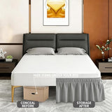 ANARACHON Full Bed Skirt, Elastic Wrap Around Bed Skirt Full Size, Bed Skirts for Adjustable Bed, Easy Fit with 14" Drop Length Tailored Drop Dust Ruffle (Grey)