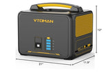 VTOMAN Jump600X 600W Portable Power Station with 640Wh Extra Battery, 939Wh Solar Generator LiFePO4 Battery, Peak 1200W AC Outlet, PD 60W USB-C, 3x12V/10A DC for Outdoor Camping, Off-grid, Home Backup