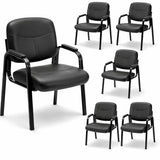 Office Reception Guest Chair Set of 6, Waiting Room Chair, Desk Chair No Wheels