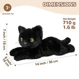 Black Cat Stuffed Animals, Microwavable Stuffed Animal Adorable Fluffy Cat Plush for Warmth & Comfort, Heatable Coolable Lavender Scent Cat Toy, Cute Soft Plushies Cat Gifts for Kids Boy Girls & Adult