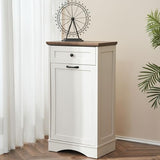 13 Gallons Tilt Out Trash Cabinet Freestanding Kitchen Trash Bin Cabinet Wood