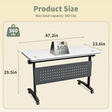 Usosidam Folding Conference Room Table, Modular Mobile Large Flip-Top