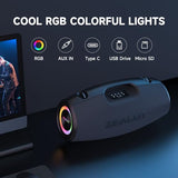 ZEALOT Portable Speakers Bluetooth Wireless, 120W Loud Waterproof Outdoor Speaker with Bass, Subwoofer, 40H Playtime, IP67, EQ, BT 5.3, LED Lights, for Camping Beach Party (Black)