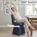 VKNOW Upholstered Swivel Dining Chairs Set of 4 with Curved Open Back