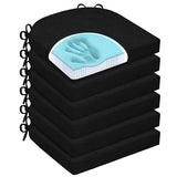 HOMELYSIAN Chair Cushions for Dining Chairs, Non Slip Chair Pads with Ties and Washable Covers Set of 6, 16"X16"X2.5", Black