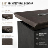 SAINTCY Professional Executive Desk with Privacy Panel & Drawers