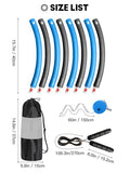 Phobby Weighted Exercise Hoop for Adults, 2.2lb Detachable Fitness Hoop, Adjustable Hoops with Jump Rope, Tape Measure and Carry Bag (Blue Grey)