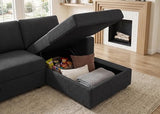 HONBAY Sectional Sleeper Sofa with Pull-Out Bed Storage Chaise