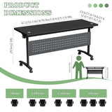 Yauehui Folding Conference Room Tables with Wheels,10-Pack Flip Top