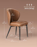VASAGLE Dining Chairs Set of 6, Upholstered Kitchen Chairs
