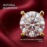 1/5 to 2 Carat TW Natural Real Diamond Solitaire Studs Earrings
