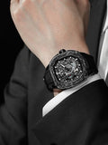 TSAR BOMBA Mens Automatic Watches Luxury Skeleton Mechanical Wristwatch for Men