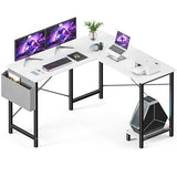 Sweetcrispy L Shaped Desk - Computer Desk Corner Desks Gaming Desk PC Table with CPU Stand Side Bag for Home Office
