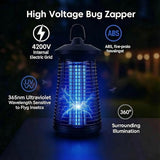 Bug Zapper Outdoor, Mosquito Kills,Mosquito Trap Flying Insects Zapper with 4200V 18W IPX4 Waterproof Flame Retardant ABS Housing