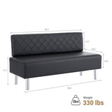 OmySalon Waiting Room Bench with Back, 58.6’’ Office Guest Chair Upholstered Reception Seating
